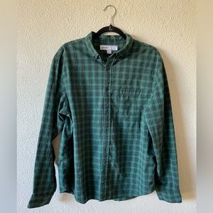 Old Navy Green Plaid Men’s Slim Fit Button Up Size XL